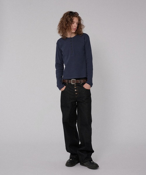 WISH FOR EVER(ウィッシュフォーエバー)の「CUT-OFF HENRY NECK THERMAL/カットオフヘンリーネックサーマル(Tシャツ/カットソー・メンズ・ホワイト/ボルドー/ブラック/ブラウン/グレー/ネイビー・LARGE/SMALL/MEDIUM)」の21枚目の写真