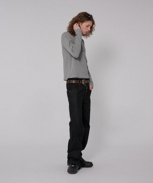WISH FOR EVER(ウィッシュフォーエバー)の「CUT-OFF HENRY NECK THERMAL/カットオフヘンリーネックサーマル(Tシャツ/カットソー・メンズ・ホワイト/ボルドー/ブラック/ブラウン/グレー/ネイビー・LARGE/SMALL/MEDIUM)」の10枚目の写真