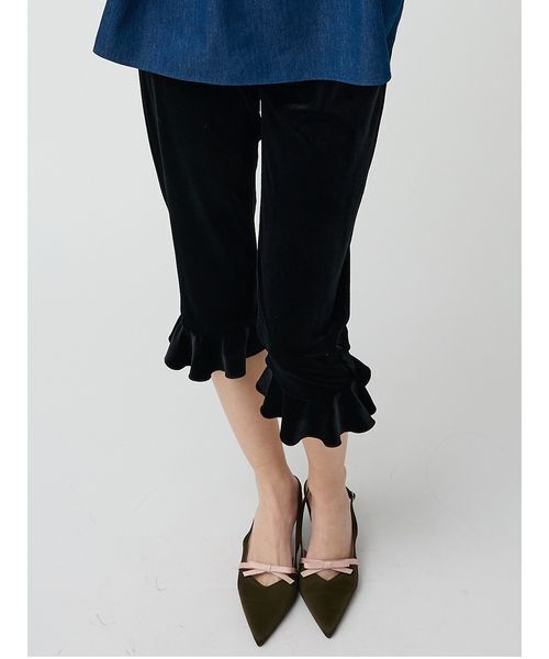 LILY BROWN（リリーブラウン）の「バリエーションフレアカプリパンツ（その他パンツ・レディース・ブルー/ブラック/チェック・1/0）」の2枚目の写真