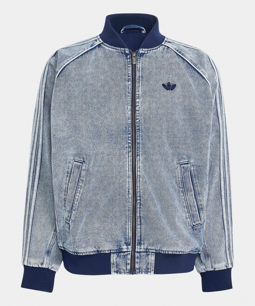 adidas(アディダス)の「adidas/アディダス SST TRACK TOP デニムジャケット トレフォイル スリーストライプ インディゴブルー メンズ ストリート 2026秋冬 秋服(デニムジャケット・メンズ・ブルー・S/M/L/XL)」の2枚目の写真
