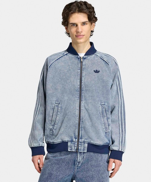 adidas(アディダス)の「adidas/アディダス SST TRACK TOP デニムジャケット トレフォイル スリーストライプ インディゴブルー メンズ ストリート 2026秋冬 秋服(デニムジャケット・メンズ・ブルー・S/M/L/XL)」の8枚目の写真