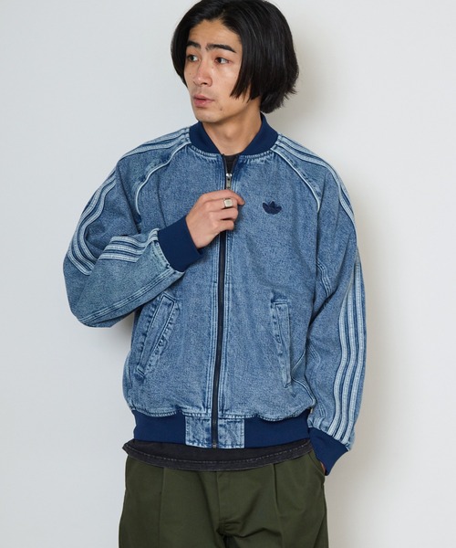adidas(アディダス)の「adidas/アディダス SST TRACK TOP デニムジャケット トレフォイル スリーストライプ インディゴブルー メンズ ストリート 2026秋冬 秋服(デニムジャケット・メンズ・ブルー・S/M/L/XL)」の21枚目の写真