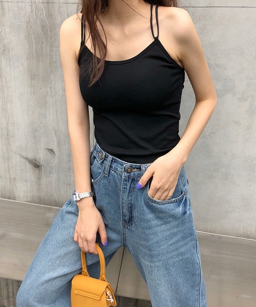 Culto(クルト)の「\ヘルシーな肌見せを叶える/ バッククロスデザイン パッド付き キャミソール ブラトップ(キャミソール・レディース・ホワイト/ブラック/ブラウン・FREE)」の9枚目の写真