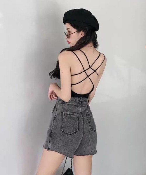 Culto(クルト)の「\ヘルシーな肌見せを叶える/ バッククロスデザイン パッド付き キャミソール ブラトップ(キャミソール・レディース・ホワイト/ブラック/ブラウン・FREE)」の21枚目の写真