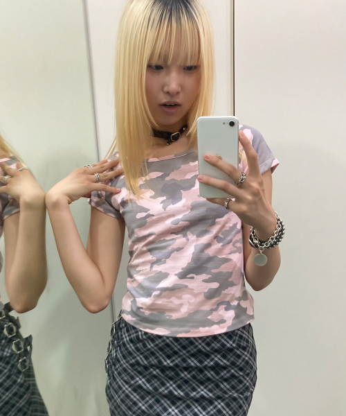 runningHIGH（ランニングハイ）の「カモフラージュ H/S Tシャツ [ピンク]（Tシャツ/カットソー・レディース・その他・FREE）」の3枚目の写真