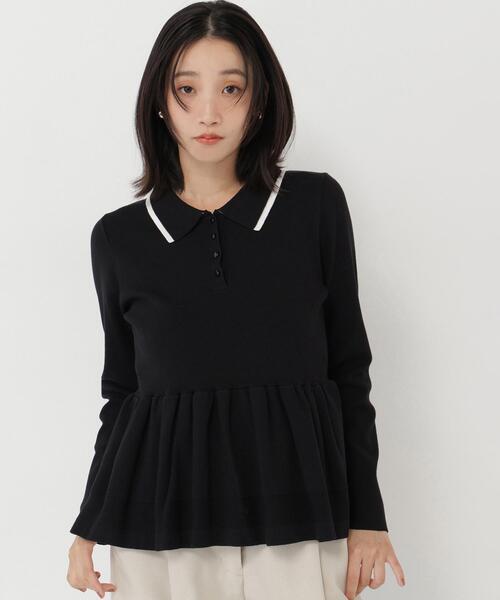 NATURAL BEAUTY BASIC(ナチュラルビューティーベーシック)の「ダブルカラーペプラムニット(ニット/セーター・レディース・ラベンダー/ベージュ/ブラック・フリ-)」の10枚目の写真