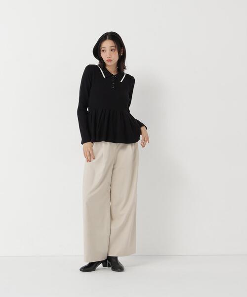 NATURAL BEAUTY BASIC(ナチュラルビューティーベーシック)の「ダブルカラーペプラムニット(ニット/セーター・レディース・ラベンダー/ベージュ/ブラック・フリ-)」の11枚目の写真