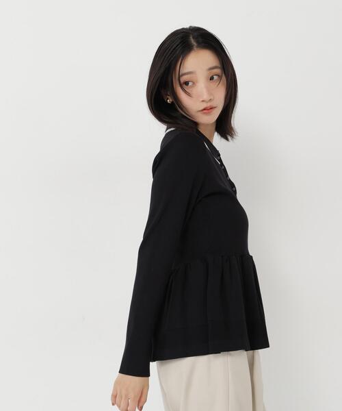 NATURAL BEAUTY BASIC(ナチュラルビューティーベーシック)の「ダブルカラーペプラムニット(ニット/セーター・レディース・ラベンダー/ベージュ/ブラック・フリ-)」の12枚目の写真