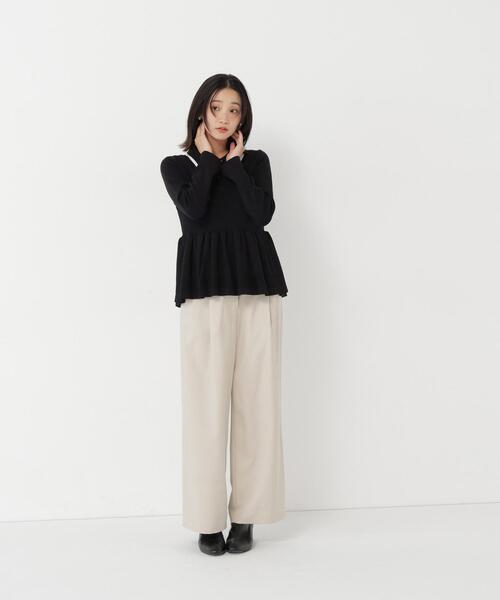 NATURAL BEAUTY BASIC(ナチュラルビューティーベーシック)の「ダブルカラーペプラムニット(ニット/セーター・レディース・ラベンダー/ベージュ/ブラック・フリ-)」の13枚目の写真