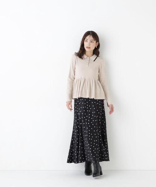NATURAL BEAUTY BASIC(ナチュラルビューティーベーシック)の「ダブルカラーペプラムニット(ニット/セーター・レディース・ラベンダー/ベージュ/ブラック・フリ-)」の17枚目の写真