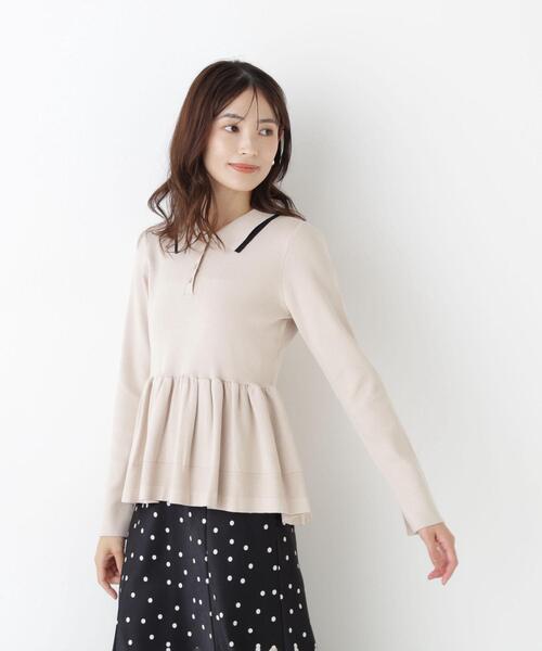 NATURAL BEAUTY BASIC(ナチュラルビューティーベーシック)の「ダブルカラーペプラムニット(ニット/セーター・レディース・ラベンダー/ベージュ/ブラック・フリ-)」の18枚目の写真
