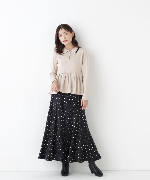 NATURAL BEAUTY BASIC(ナチュラルビューティーベーシック)の「ダブルカラーペプラムニット(ニット/セーター・レディース・ラベンダー/ベージュ/ブラック・フリ-)」の19枚目の写真