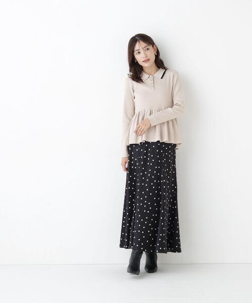 NATURAL BEAUTY BASIC(ナチュラルビューティーベーシック)の「ダブルカラーペプラムニット(ニット/セーター・レディース・ラベンダー/ベージュ/ブラック・フリ-)」の21枚目の写真