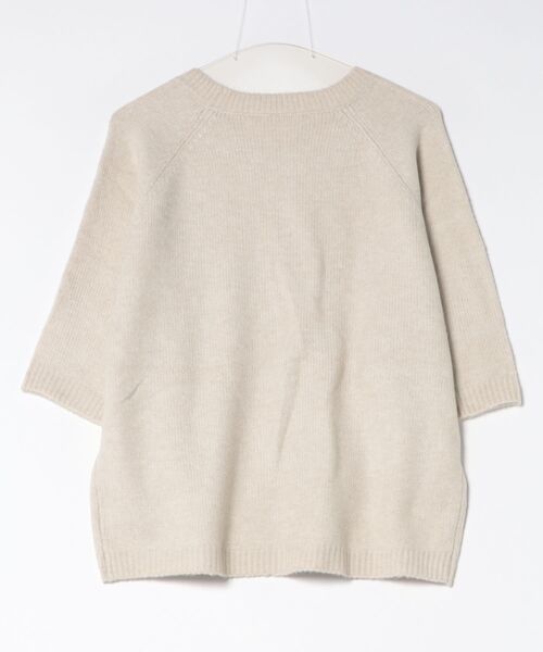 coca（coca）（コカ）の「＼洗濯OK／ヤク風ニット5分袖プルオーバー（ニット/セーター・レディース・ライトベージュ/グレー・L/S/M）」の16枚目の写真