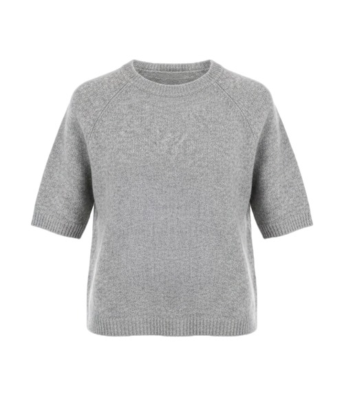 coca（coca）（コカ）の「＼洗濯OK／ヤク風ニット5分袖プルオーバー（ニット/セーター・レディース・ライトベージュ/グレー・L/S/M）」の14枚目の写真