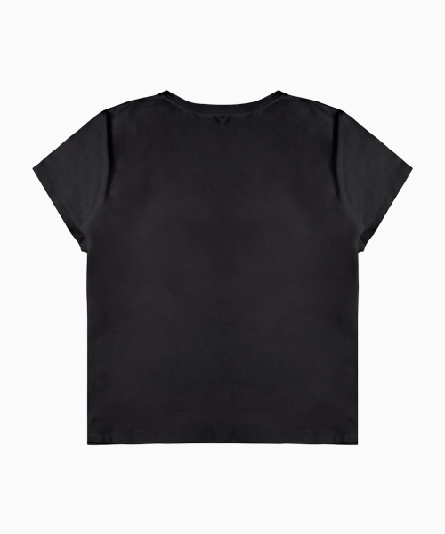 MOON FAIRY（ムーンフェアリー）の「SERIF レディース クロップ 半袖Tシャツ [ブラック]（Tシャツ/カットソー・レディース・その他・FREE）」の2枚目の写真