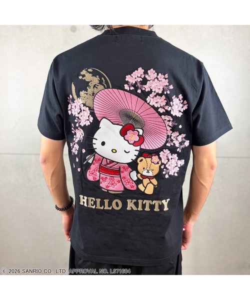 JACKROSE(ジャックローズ)の「HELLO KITTY-SAKURA TEE(Tシャツ/カットソー・メンズ・ブラック/ホワイト・M/XL/L)」の2枚目の写真