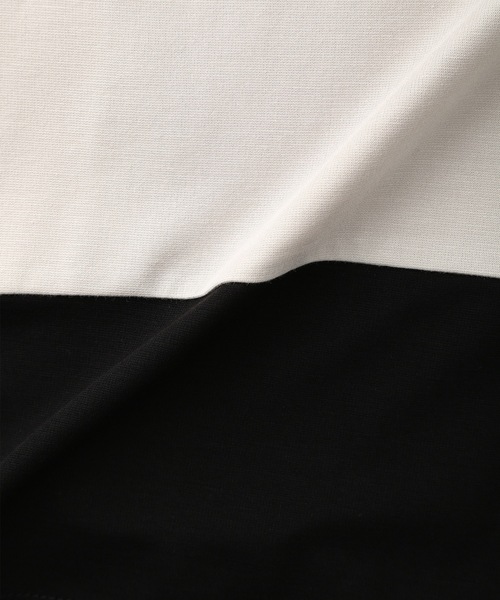 A/C DESIGN BY ALPHA CUBIC(エーシーデザインバイアルファキュービック)の「カラーブロッキング7分袖カットプルオーバー(Tシャツ/カットソー・レディース・ベージュ/チャコールグレー・M/L)」の8枚目の写真