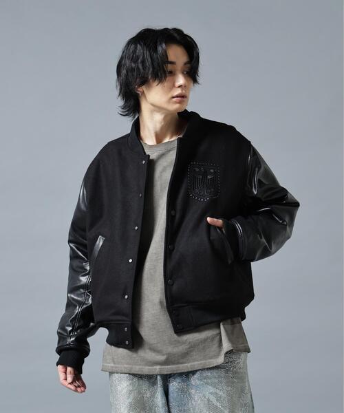 DANKE SCHON(ダンケシェーン)の「DankeSchon/ダンケシェーン/STADIUM JACKET STUDS EAGLE(スタジャン・メンズ・ブラック/カーキ・M/L)」の3枚目の写真