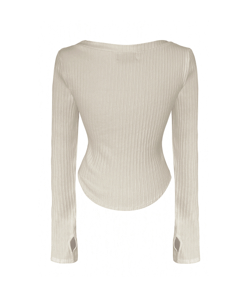 PLEASENOFOLLOW(プリーズノーフォロー)の「Bunny Snap Button Top (Ver.1) (Oatmeal)(Tシャツ/カットソー・レディース・その他・FREE)」の3枚目の写真
