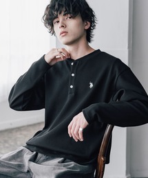 U.S. POLO ASSN. | U.S. POLO ASSN. ユーエスポロアッスン サーマルワンポイントロゴ刺繍ヘンリーネック長袖Tシャツ/ワッフルカットソー(Tシャツ/カットソー)