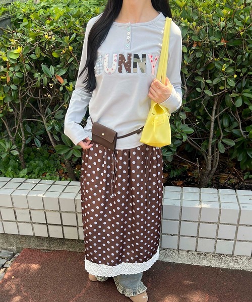 WC(ダブル シー)の「《大人気で長袖Ver.登場☆》アソートボタンパッチワークロゴロンT(Tシャツ/カットソー・レディース・サックスブルー/ホワイト/グレー・FREE)」の17枚目の写真