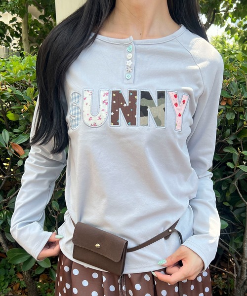 WC(ダブル シー)の「《大人気で長袖Ver.登場☆》アソートボタンパッチワークロゴロンT(Tシャツ/カットソー・レディース・サックスブルー/ホワイト/グレー・FREE)」の16枚目の写真