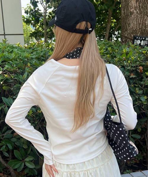 WC(ダブル シー)の「《大人気で長袖Ver.登場☆》アソートボタンパッチワークロゴロンT(Tシャツ/カットソー・レディース・サックスブルー/ホワイト/グレー・FREE)」の6枚目の写真