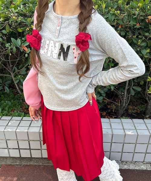 WC(ダブル シー)の「《大人気で長袖Ver.登場☆》アソートボタンパッチワークロゴロンT(Tシャツ/カットソー・レディース・サックスブルー/ホワイト/グレー・FREE)」の12枚目の写真