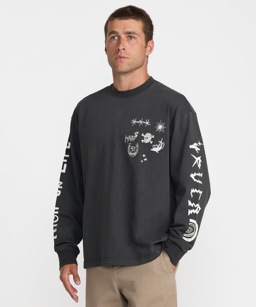 RVCA(ルーカ)の「RVCA メンズ HIGH ON LIFE LS ロンT 【2026年秋冬モデル】/ルーカ長袖袖プリントロンT(Tシャツ/カットソー・メンズ・ブラック系その他・X-LARGE/LARGE/MEDIUM/SMALL)」の4枚目の写真