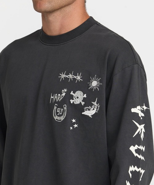 RVCA(ルーカ)の「RVCA メンズ HIGH ON LIFE LS ロンT 【2026年秋冬モデル】/ルーカ長袖袖プリントロンT(Tシャツ/カットソー・メンズ・ブラック系その他・X-LARGE/LARGE/MEDIUM/SMALL)」の5枚目の写真