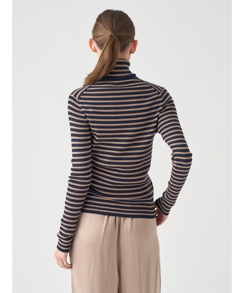 JOHN SMEDLEY（ジョンスメドレー）の「リブタートルネック ボーダー柄長袖ニットプルオーバー（ニット/セーター・レディース・その他・S）」の8枚目の写真