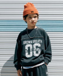 KIDS DENIM RAW CUT CREWNECK - DARK GREY