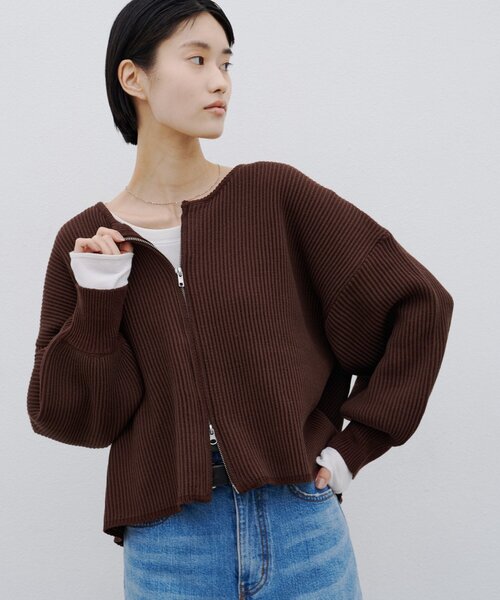 CIAOPANIC TYPY(チャオパニックティピー)の「【WEB限定】軽量・伸縮性◎/スポンディッシュダブルジップニットカーディガン(カーディガン/ボレロ・レディース・グレー/ブラック/ピンク/オフホワイト/ブラウン/カーキ・ONE SIZE)」の5枚目の写真
