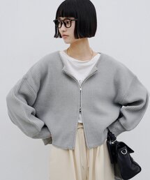 【WEB限定】スポンディッシュダブルジップニットカーディガン