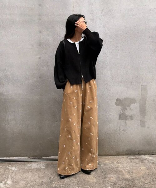CIAOPANIC TYPY(チャオパニックティピー)の「【WEB限定】軽量・伸縮性◎/スポンディッシュダブルジップニットカーディガン(カーディガン/ボレロ・レディース・グレー/ブラック/ピンク/オフホワイト/ブラウン/カーキ・ONE SIZE)」の7枚目の写真