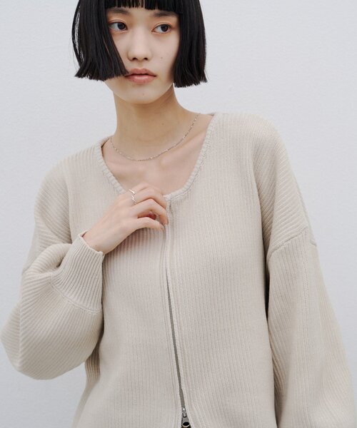 CIAOPANIC TYPY(チャオパニックティピー)の「【WEB限定】軽量・伸縮性◎/スポンディッシュダブルジップニットカーディガン(カーディガン/ボレロ・レディース・グレー/ブラック/ピンク/オフホワイト/ブラウン/カーキ・ONE SIZE)」の9枚目の写真