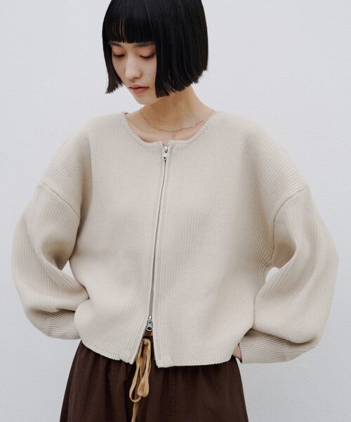 CIAOPANIC TYPY(チャオパニックティピー)の「【WEB限定】軽量・伸縮性◎/スポンディッシュダブルジップニットカーディガン(カーディガン/ボレロ・レディース・グレー/ブラック/ピンク/オフホワイト/ブラウン/カーキ・ONE SIZE)」の10枚目の写真