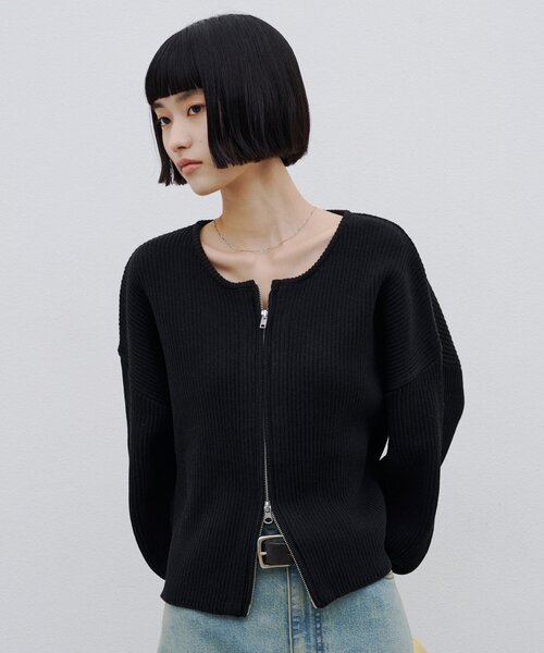 CIAOPANIC TYPY(チャオパニックティピー)の「【WEB限定】軽量・伸縮性◎/スポンディッシュダブルジップニットカーディガン(カーディガン/ボレロ・レディース・グレー/ブラック/ピンク/オフホワイト/ブラウン/カーキ・ONE SIZE)」の19枚目の写真