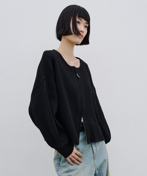 CIAOPANIC TYPY(チャオパニックティピー)の「【WEB限定】軽量・伸縮性◎/スポンディッシュダブルジップニットカーディガン(カーディガン/ボレロ・レディース・グレー/ブラック/ピンク/オフホワイト/ブラウン/カーキ・ONE SIZE)」の20枚目の写真