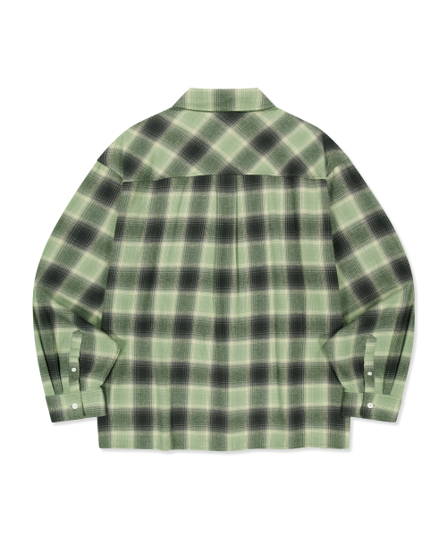 BROWNBREATH(ブラウンブレス)の「TAG オンブレチェックシャツ(シャツ/ブラウス・レディース・グリーン/ダークパープル・X-LARGE/MEDIUM/SMALL/LARGE)」の3枚目の写真