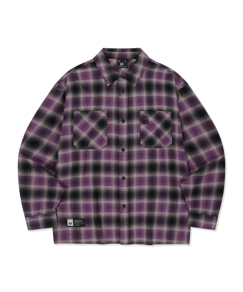 BROWNBREATH(ブラウンブレス)の「TAG オンブレチェックシャツ(シャツ/ブラウス・レディース・グリーン/ダークパープル・X-LARGE/MEDIUM/SMALL/LARGE)」の4枚目の写真