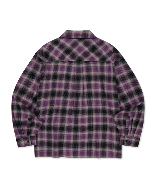 BROWNBREATH(ブラウンブレス)の「TAG オンブレチェックシャツ(シャツ/ブラウス・レディース・グリーン/ダークパープル・X-LARGE/MEDIUM/SMALL/LARGE)」の5枚目の写真