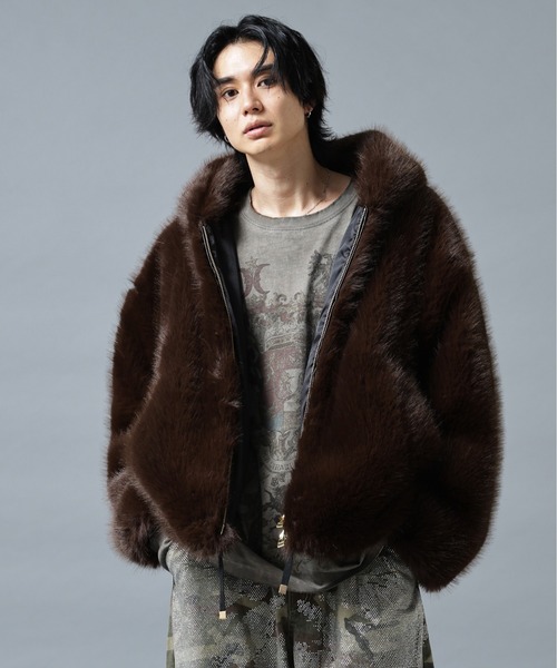 DANKE SCHON（ダンケシェーン）の「DankeSchon/ダンケシェーン/ECO FUR HOOD BLOUSON（ブルゾン・メンズ・ブラウン・M/L）」の4枚目の写真