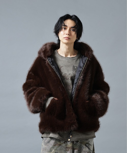 DANKE SCHON（ダンケシェーン）の「DankeSchon/ダンケシェーン/ECO FUR HOOD BLOUSON（ブルゾン・メンズ・ブラウン・M/L）」の5枚目の写真