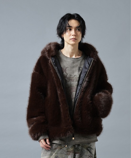 DANKE SCHON（ダンケシェーン）の「DankeSchon/ダンケシェーン/ECO FUR HOOD BLOUSON（ブルゾン・メンズ・ブラウン・M/L）」の6枚目の写真
