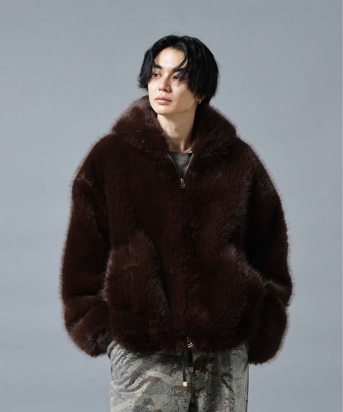DANKE SCHON（ダンケシェーン）の「DankeSchon/ダンケシェーン/ECO FUR HOOD BLOUSON（ブルゾン・メンズ・ブラウン・M/L）」の7枚目の写真