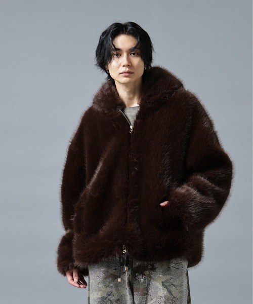 DANKE SCHON（ダンケシェーン）の「DankeSchon/ダンケシェーン/ECO FUR HOOD BLOUSON（ブルゾン・メンズ・ブラウン・M/L）」の8枚目の写真