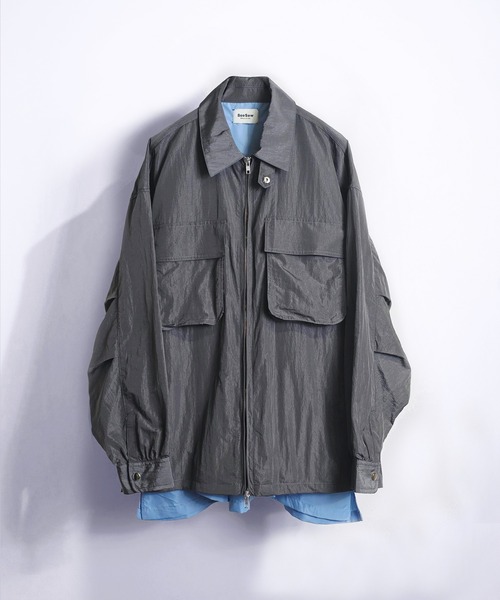 SeeSew(シーソー)の「【UNISEX】LAYERED ZIP SHIRT JACKET/レイヤードジップシャツジャケット(シャツ/ブラウス・メンズ・ブラウン/グレー・M/L)」の1枚目の写真