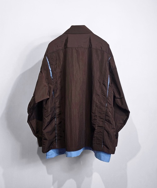 SeeSew(シーソー)の「【UNISEX】LAYERED ZIP SHIRT JACKET/レイヤードジップシャツジャケット(シャツ/ブラウス・メンズ・ブラウン/グレー・M/L)」の13枚目の写真